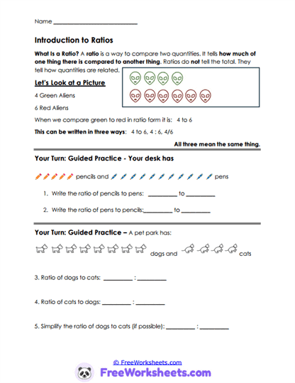 Ratio Basics Worksheet