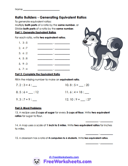 Equal Pairs Worksheet