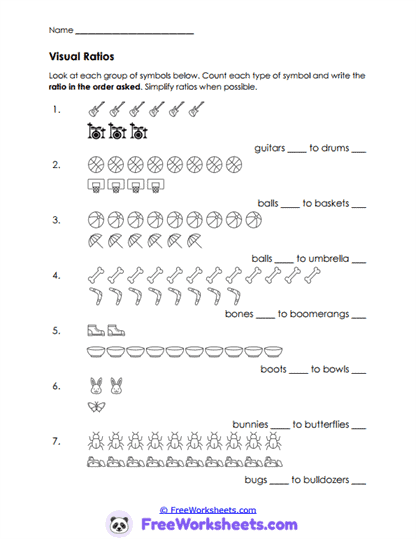 Picture Ratios Worksheet