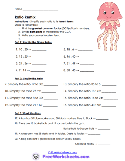 Number Mix Worksheet