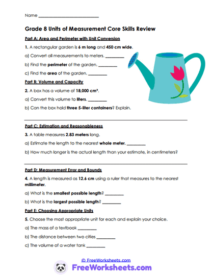 Measurement Mastery Worksheet