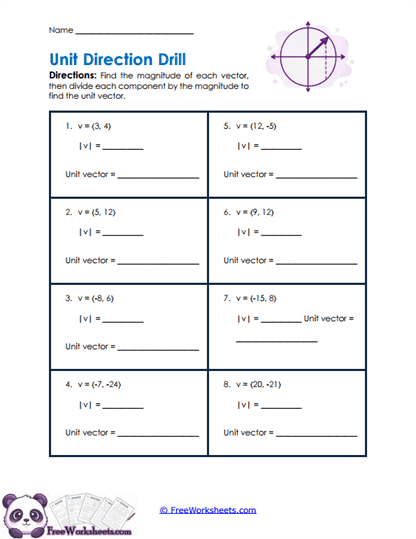 Unit Directions Worksheet