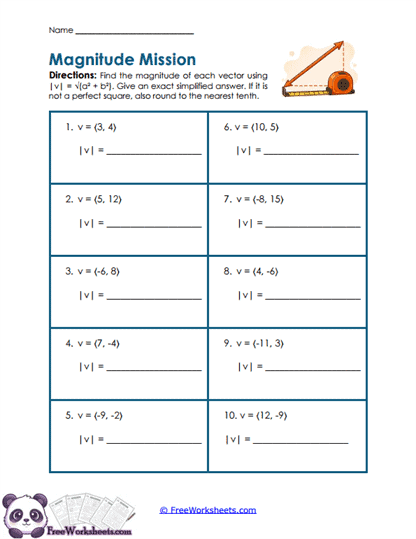 Magnitude Practice Worksheet