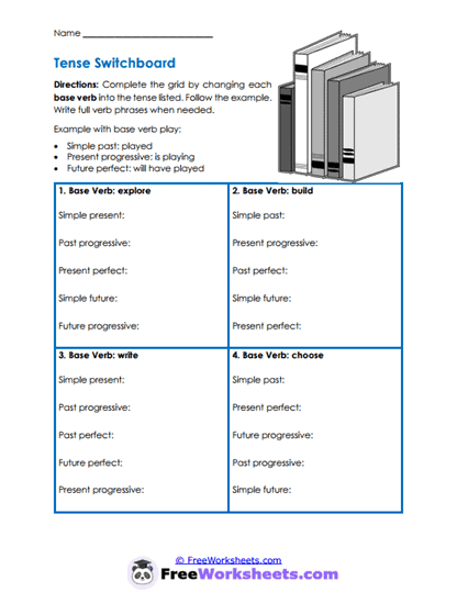 Tense Grid Worksheet