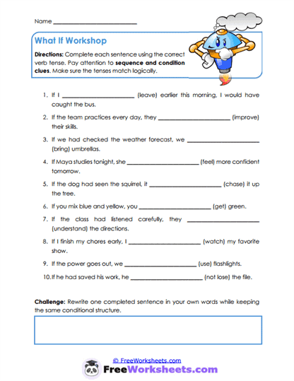 Conditional Outcomes Worksheet