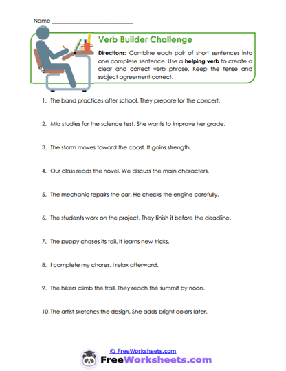 Phrase Construction Worksheet