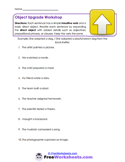 Object Expansion Worksheet