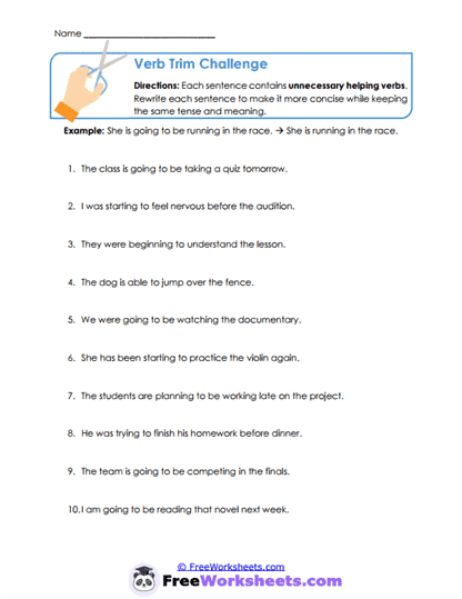 Helping Cleanup Worksheet
