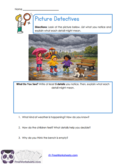 Picture Detectives Worksheet