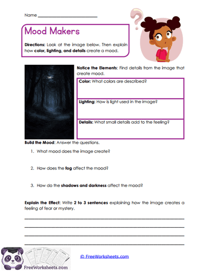Mood Details Worksheet