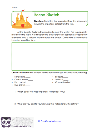 Scene Sketch Worksheet