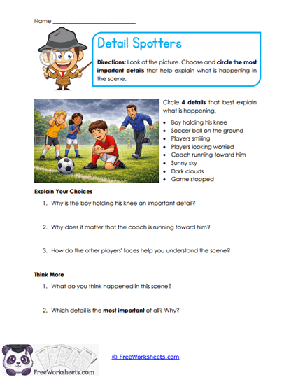 Detail Spotters Worksheet