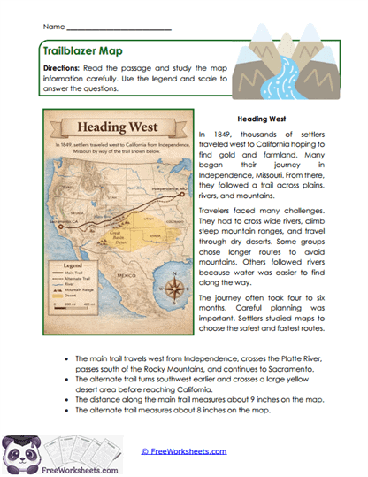 Atlas Trail Map Worksheet