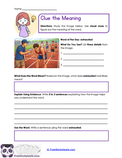 Meaning Clues Worksheet