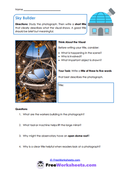Visual Titles Worksheet