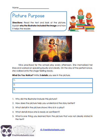Picture Purpose Worksheet