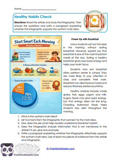 Healthy Habits Check Worksheet