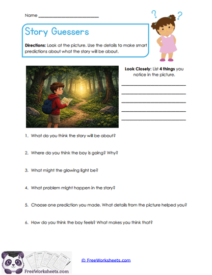 Story Guessers Worksheet
