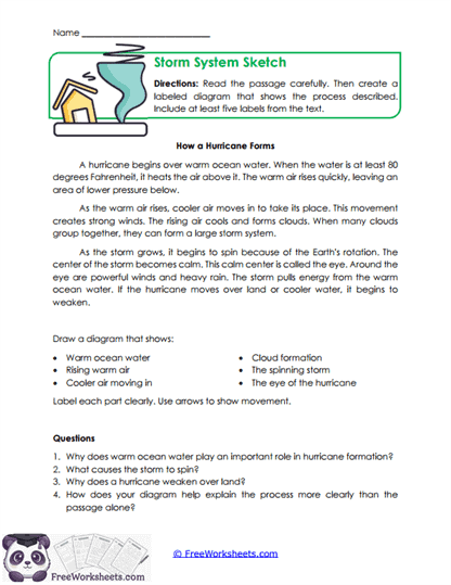 Storm System Sketch Worksheet