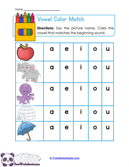 Vowel Sound Worksheet Collection