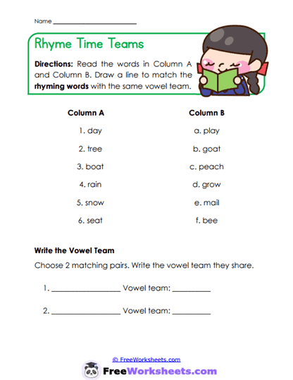 Team Word Stories Worksheet