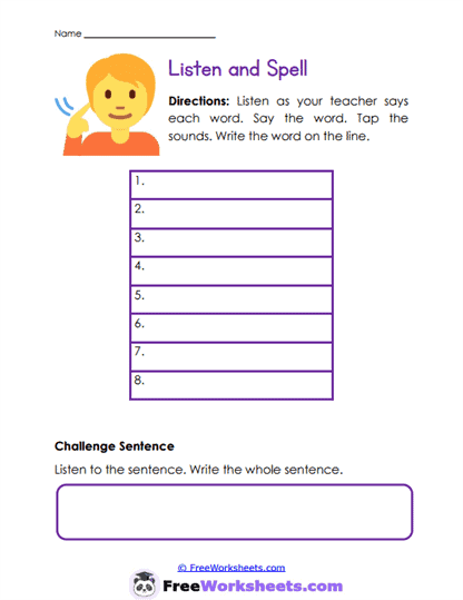 Long Sound Match Worksheet