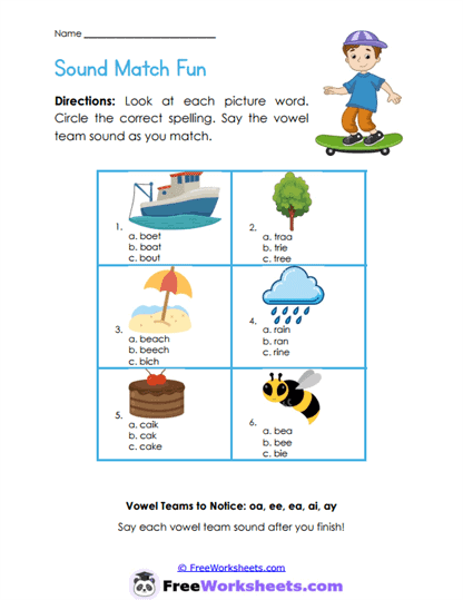 Rhyme Time Teams Worksheet