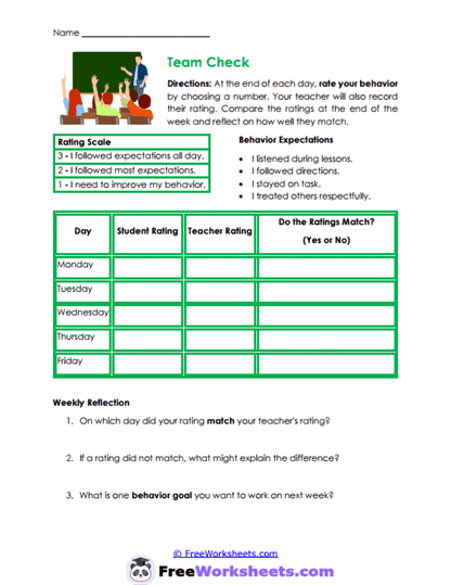Weekly Behavior Charts Collection
