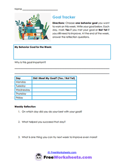 Goal Journey Worksheet
