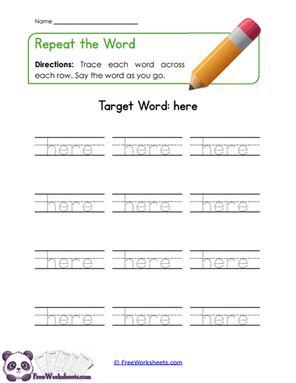 Repeat the Word Worksheet
