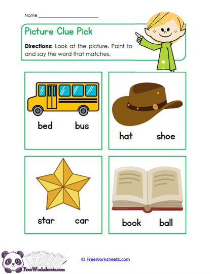 Picture Clue Pick Worksheet