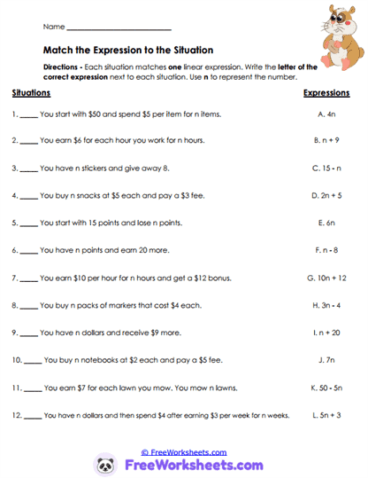 Story Models Worksheet