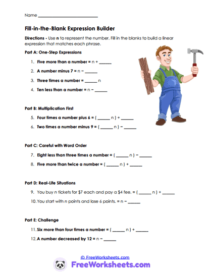 Operation Machines Worksheet