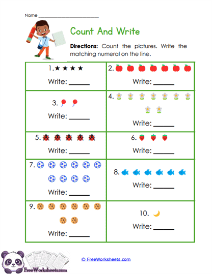 Picture Totals Worksheet