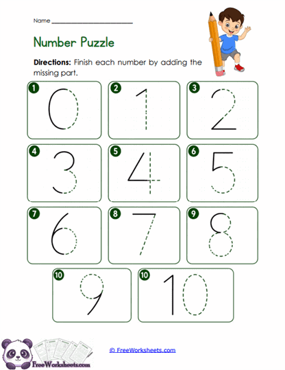 Numeral Puzzle Worksheet