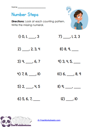 Counting Steps Worksheet