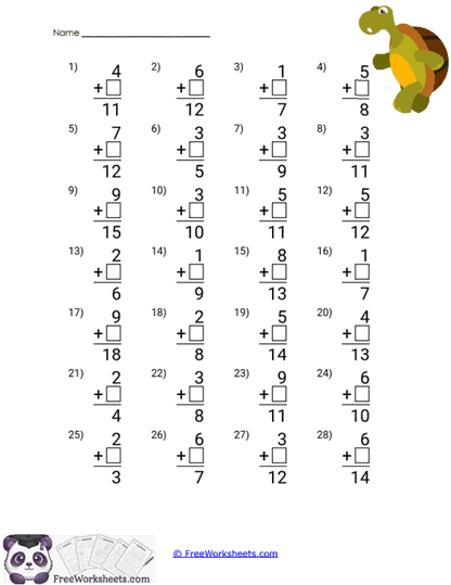 One Digit Addition Worksheet Collection