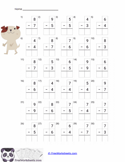 Missing Numbers Worksheet
